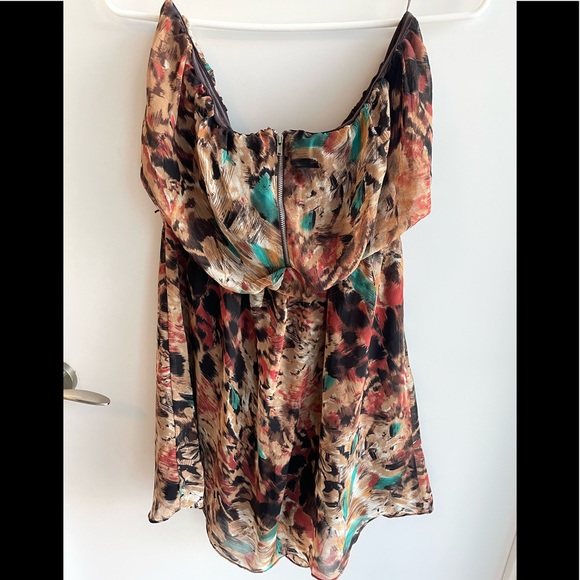 Multi coloured strapless midi dress - Picture 2 of 4